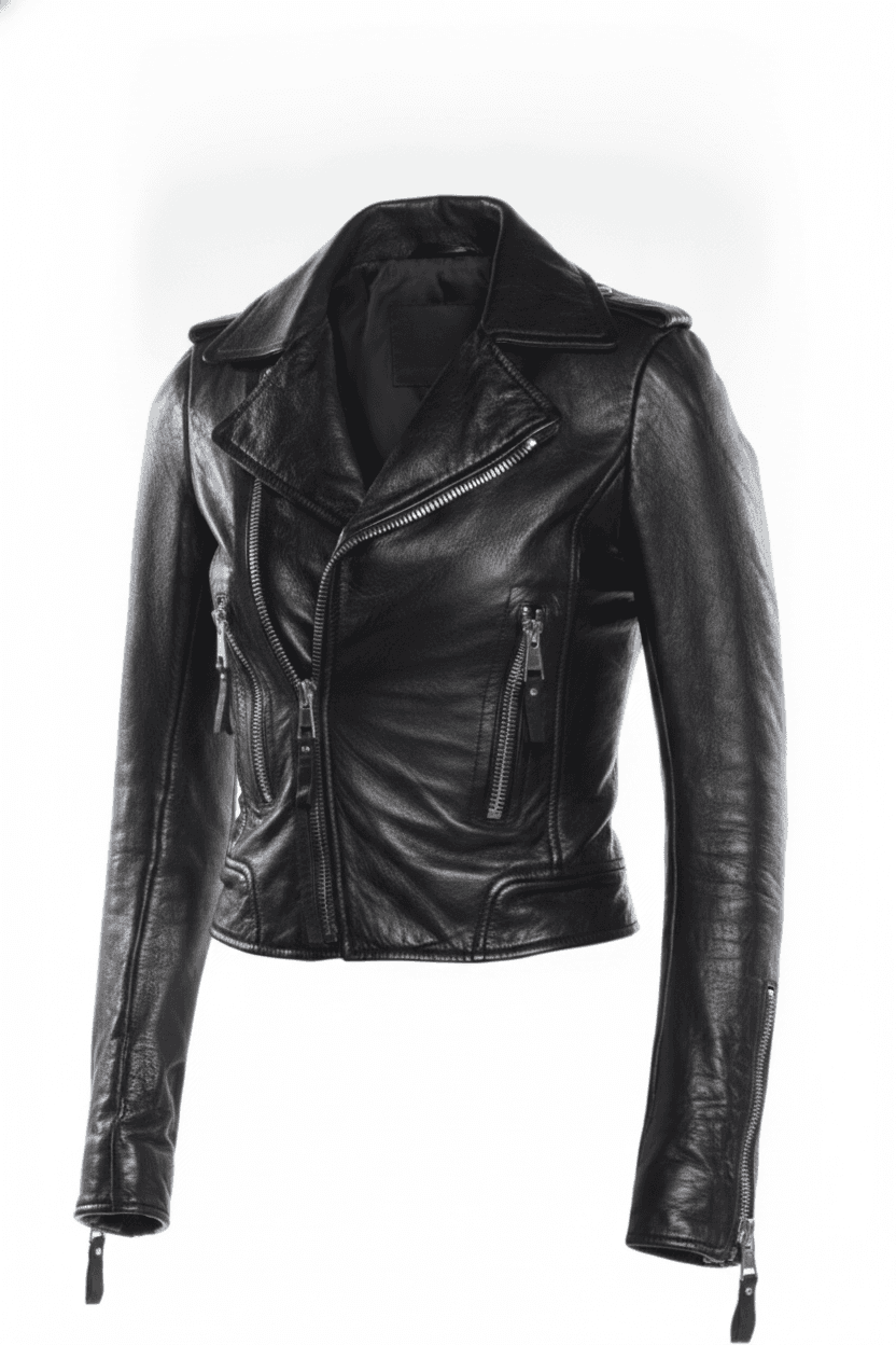 2013 Balenciaga black leather biker jacket